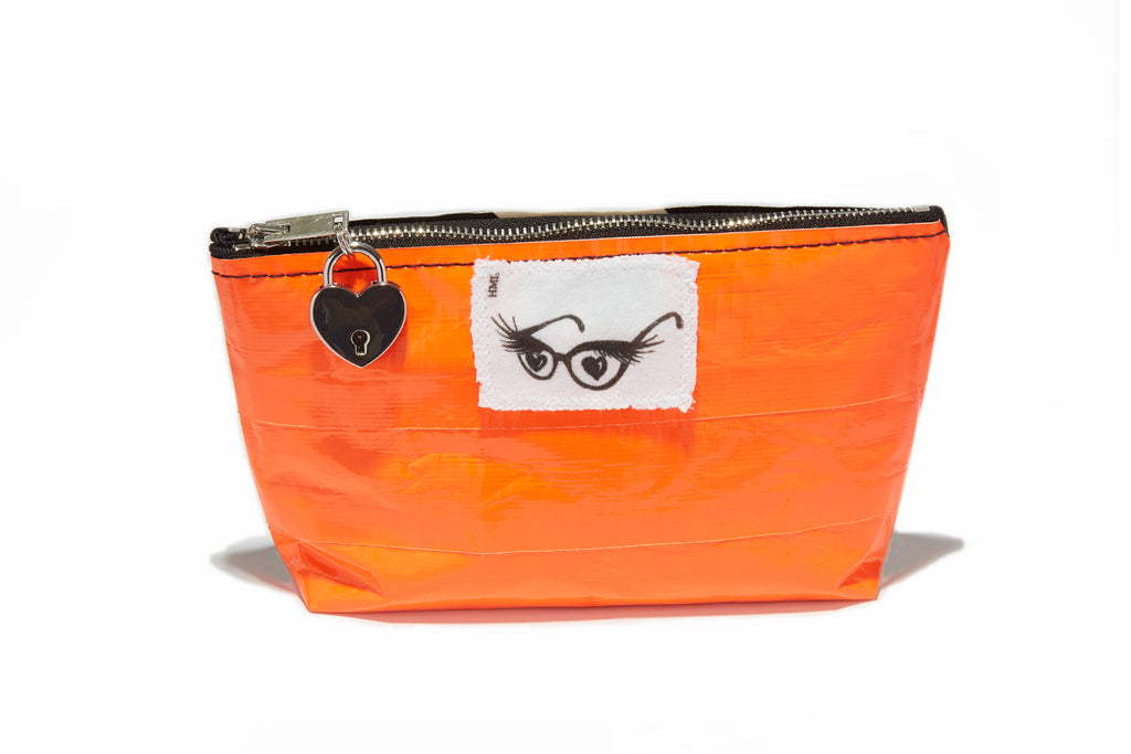 Orange Duct Tape Makeup Bag