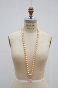 Pink Pearl Heart Lock Necklace