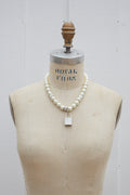 Diamond Pearl Punk Lock Necklace