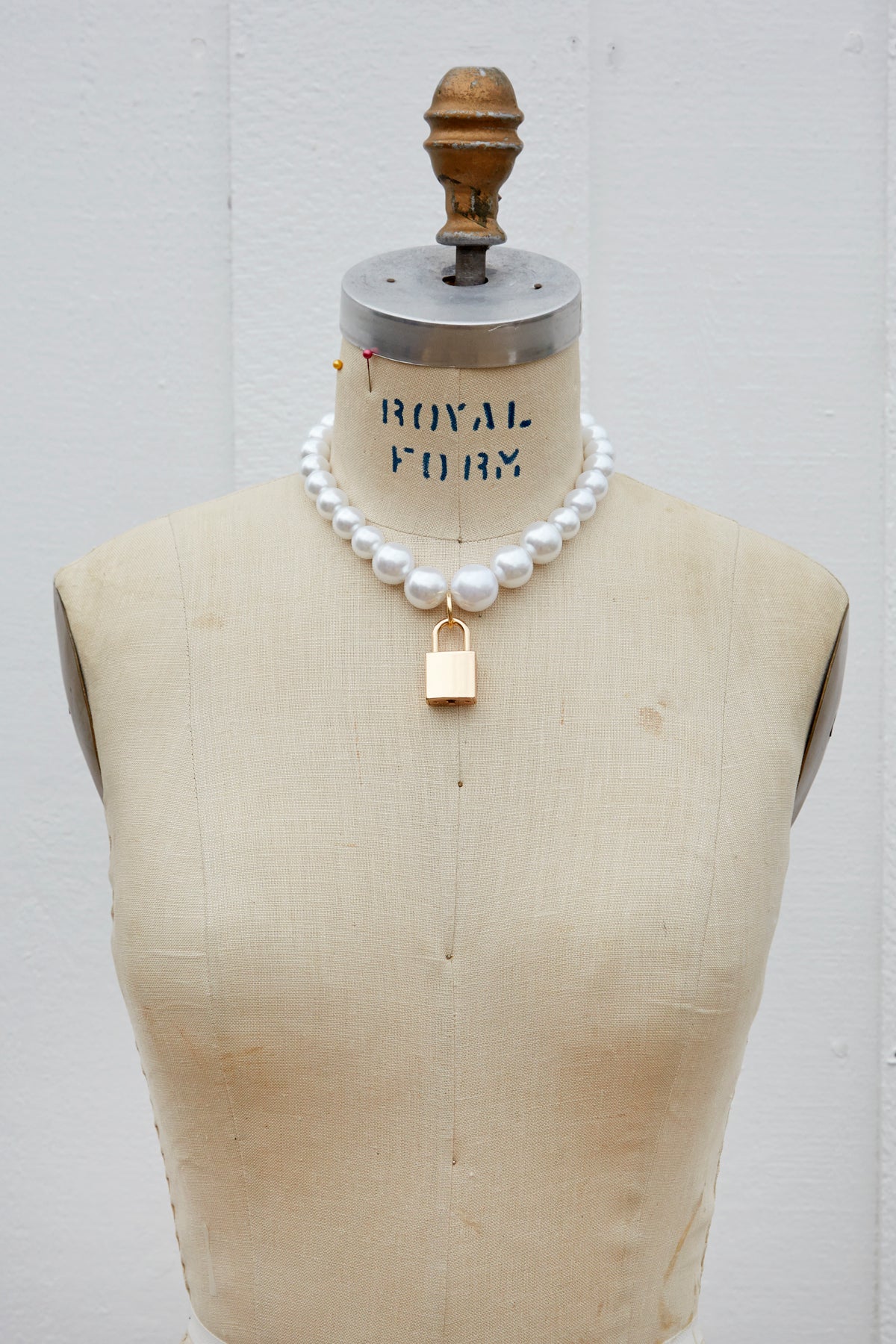 Pearl Punk Lock Necklace