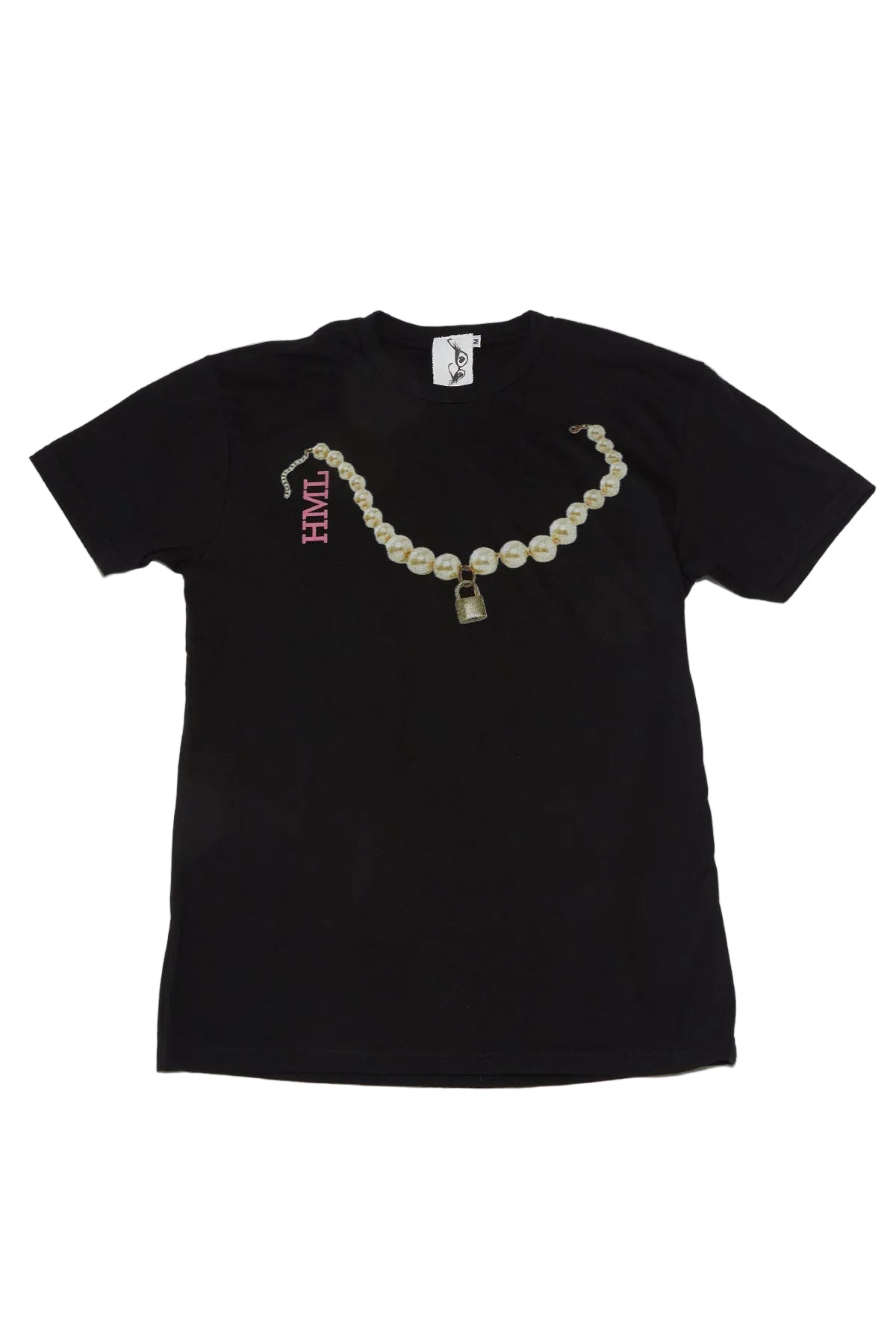 Pearl Necklace Tee in Black