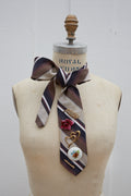 Brown Stripe Broach Tie